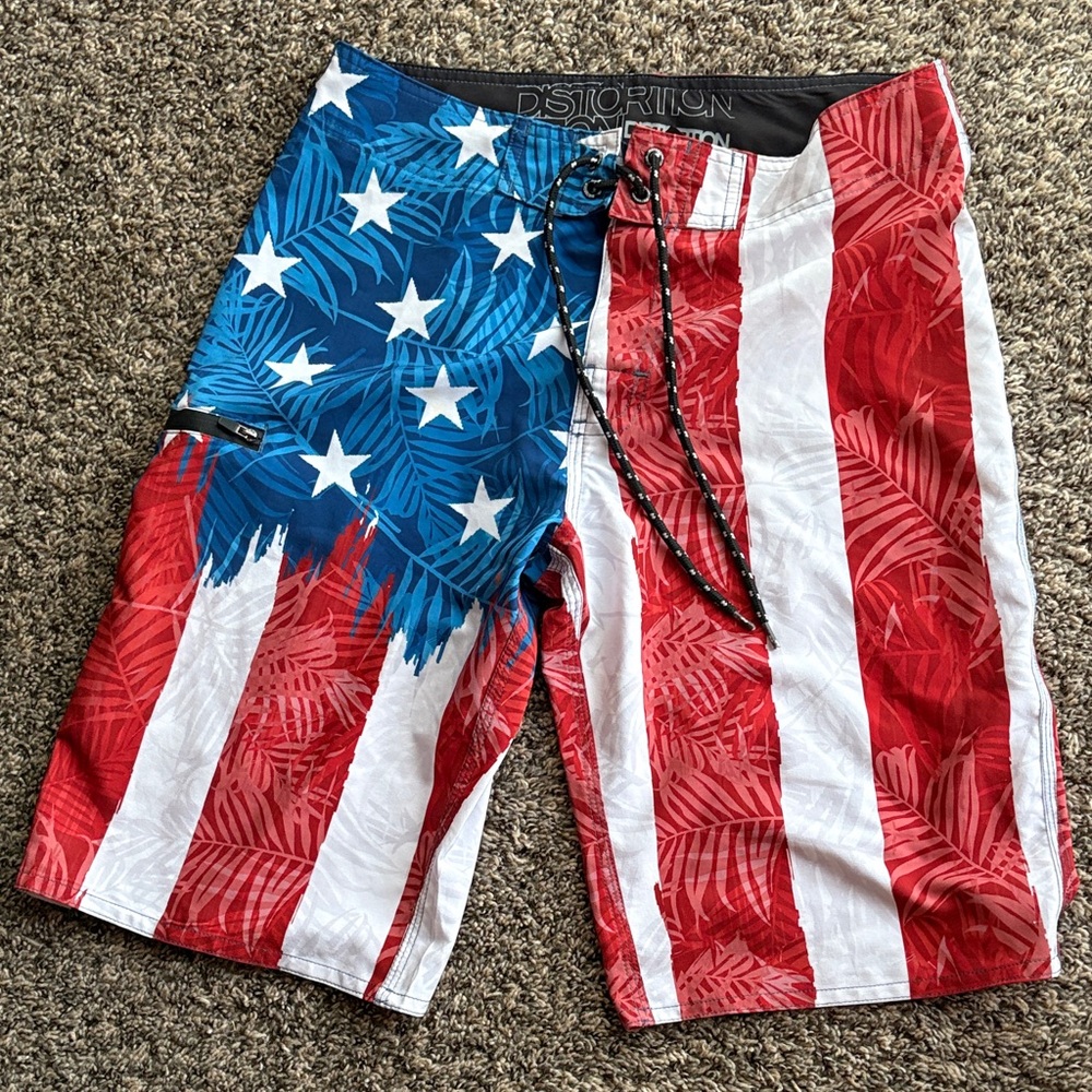 Distortion Patriotic Flag Board Shorts